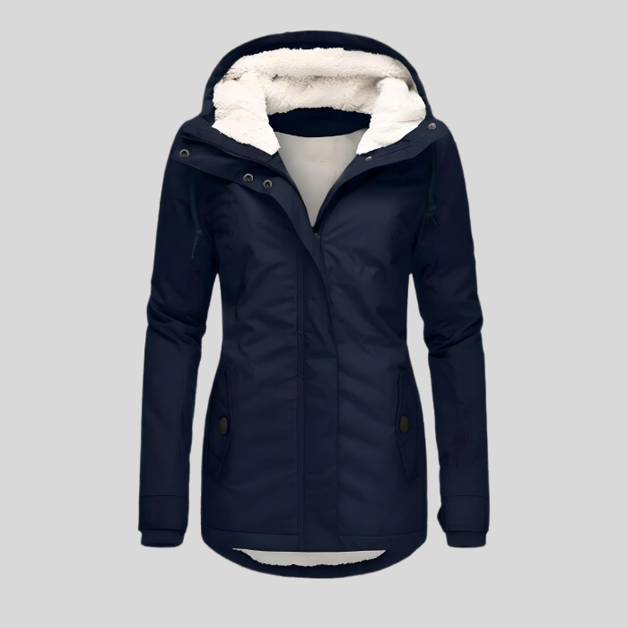 Aylin | Lange Wasserdichte Kapuzen-Winterjacke mit Futter