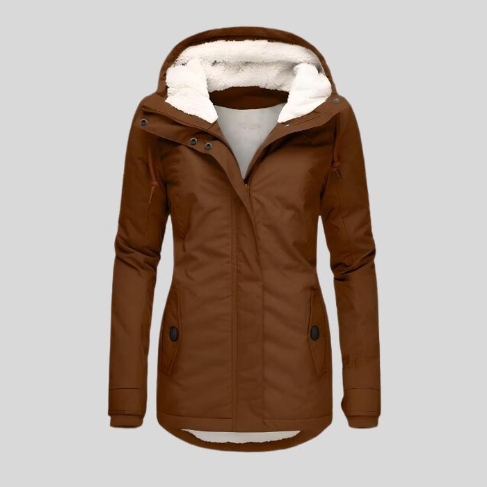 Aylin | Lange Wasserdichte Kapuzen-Winterjacke mit Futter
