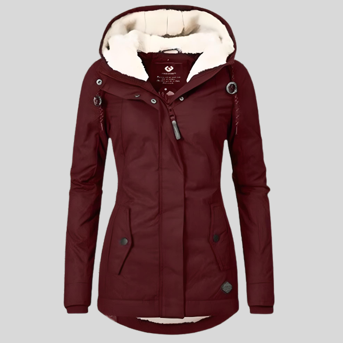 Aylin | Lange Wasserdichte Kapuzen-Winterjacke mit Futter