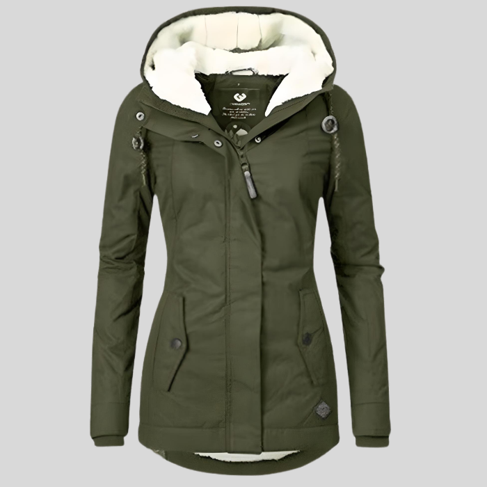 Aylin | Lange Wasserdichte Kapuzen-Winterjacke mit Futter