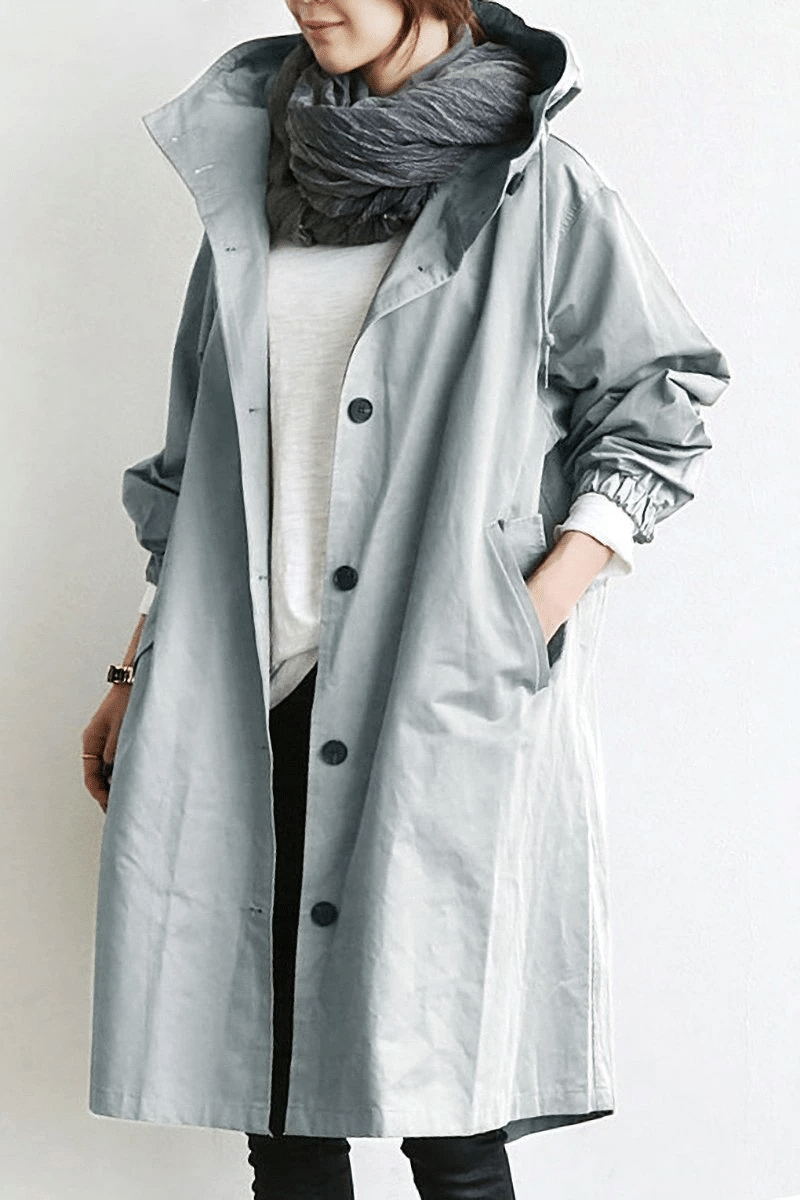 Adèle | Damen Windjacke mit Kapuze und Knöpfen