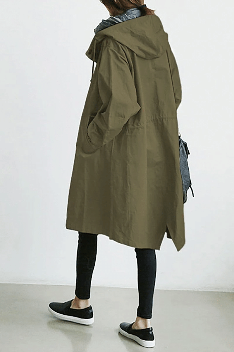 Adèle | Damen Windjacke mit Kapuze und Knöpfen