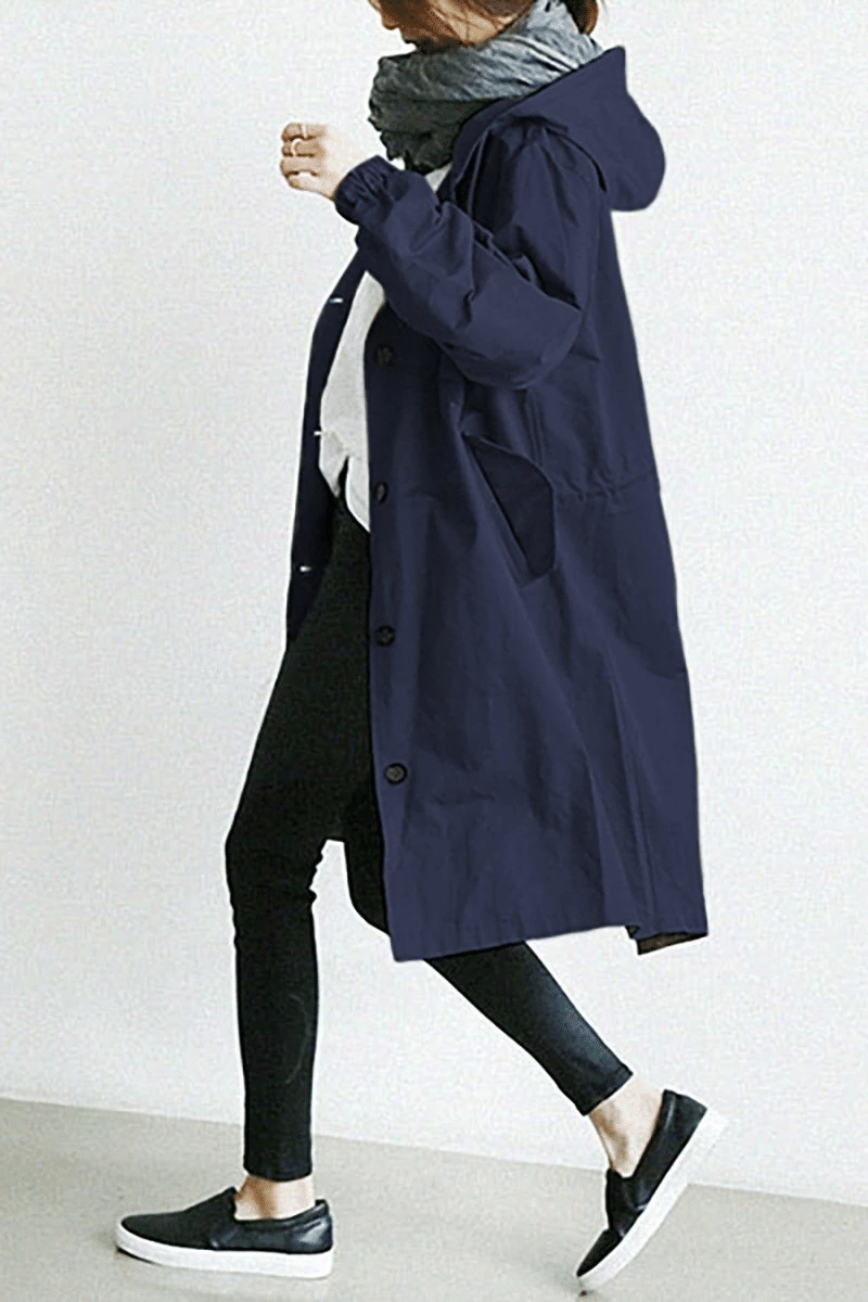 Adèle | Damen Windjacke mit Kapuze und Knöpfen