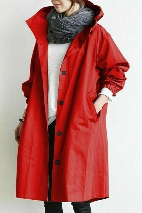 Adèle | Damen Windjacke mit Kapuze und Knöpfen
