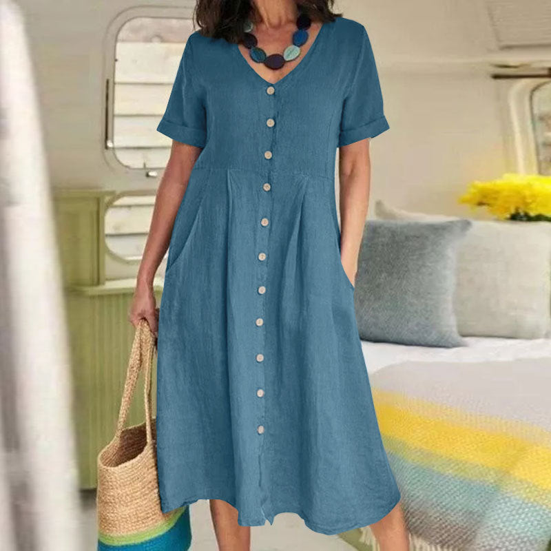 Lässiges Damenkleid mit Knopfleiste