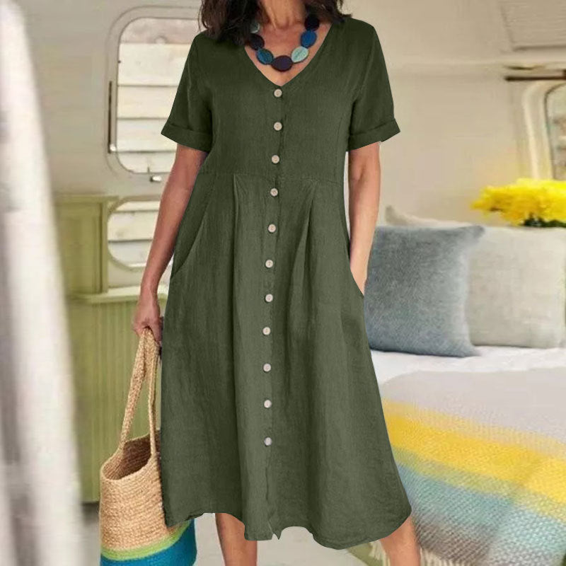 Lässiges Damenkleid mit Knopfleiste