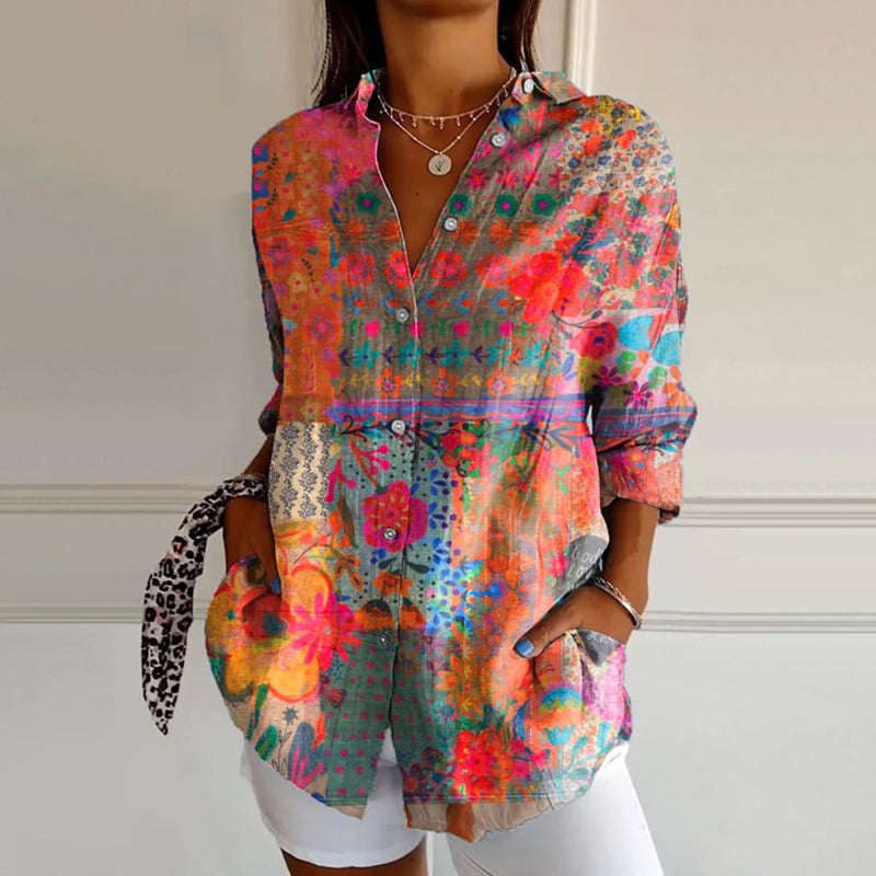 Armel | Damenbluse mit Blumenmuster und Langen Ärmeln