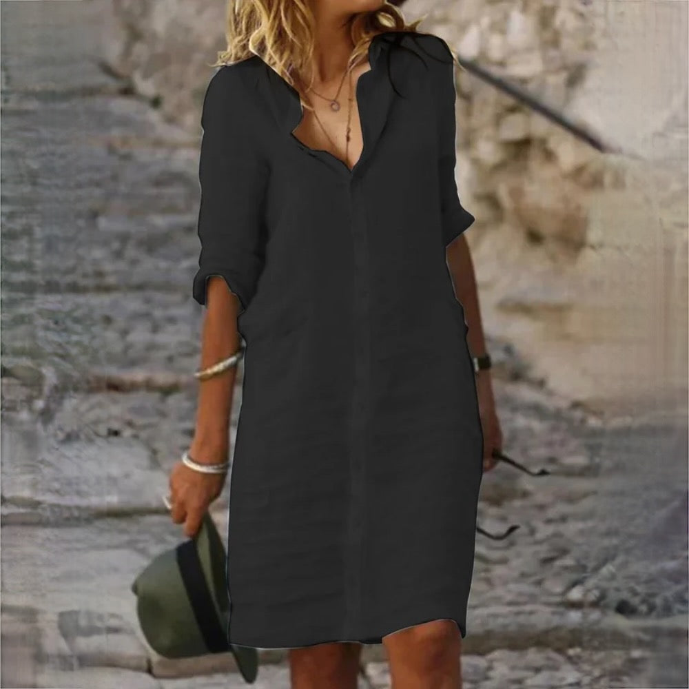 Tabea | Luftiges Leinen Blusenkleid