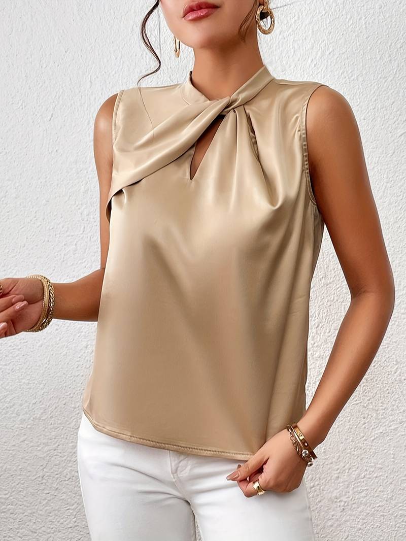 Lynn | Elegante ärmellose Satinbluse