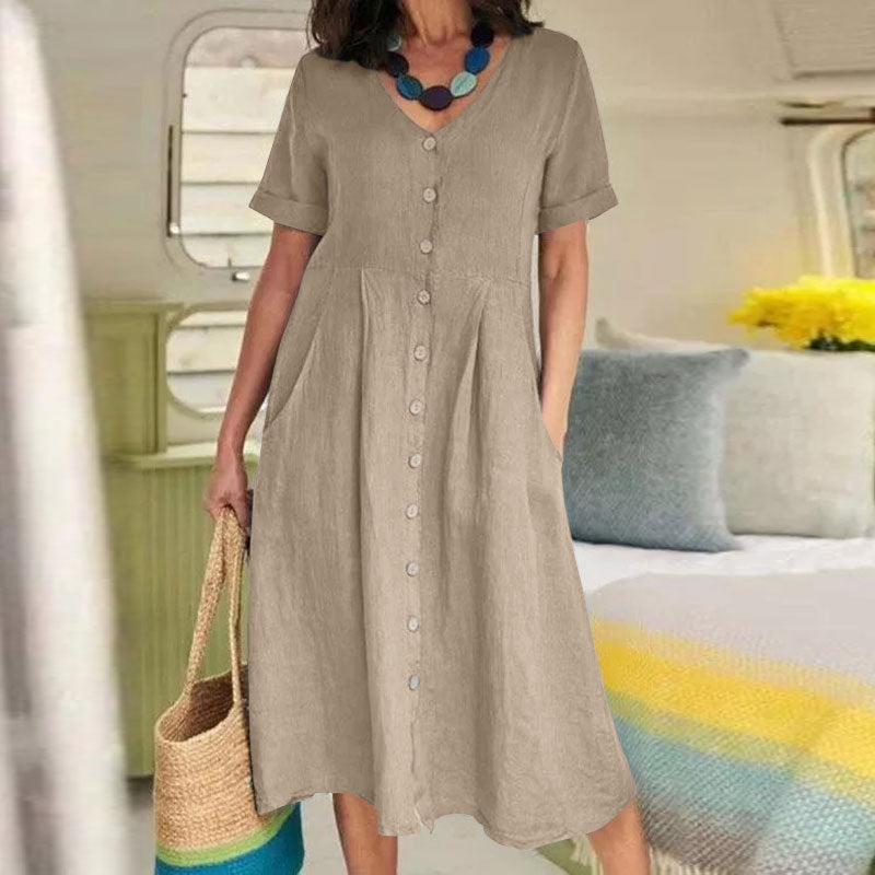 Lässiges Damenkleid mit Knopfleiste