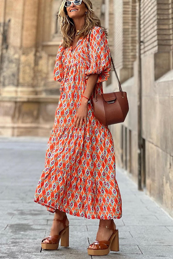 Mira | Puffärmel Midi Kleid