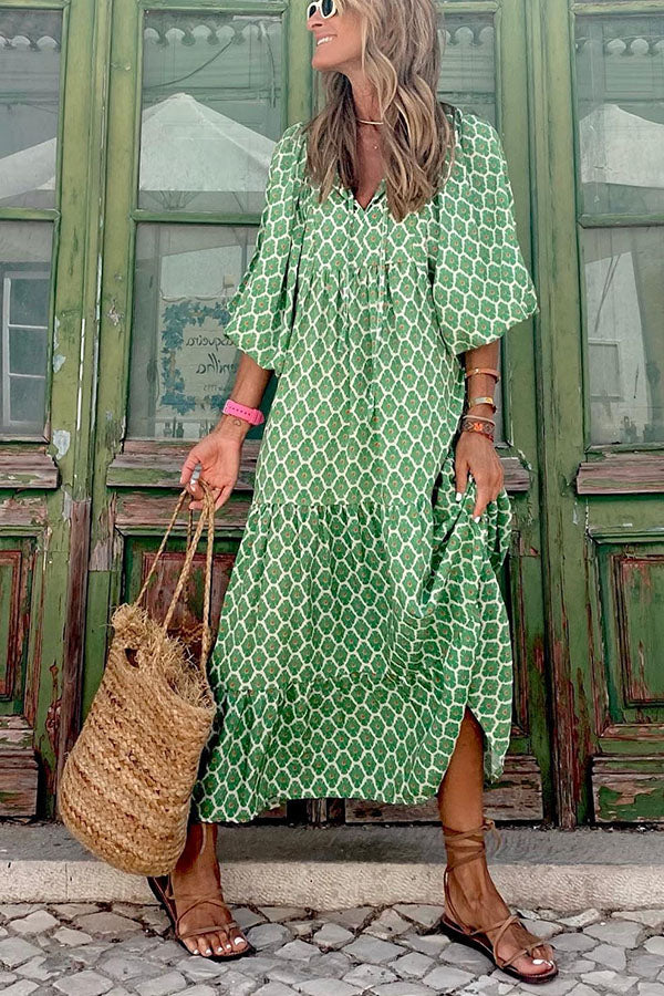 Mira | Puffärmel Midi Kleid