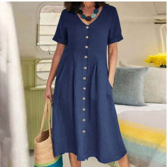 Lässiges Damenkleid mit Knopfleiste