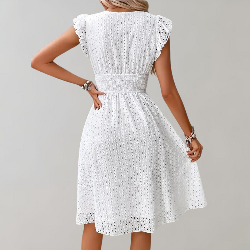 Noelle | Elegantes Sommerkleid mit gerüschten Ärmeln