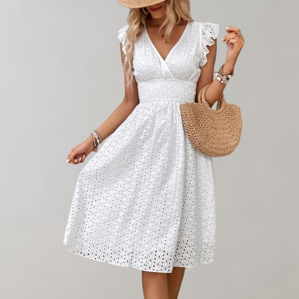 Noelle | Elegantes Sommerkleid mit gerüschten Ärmeln