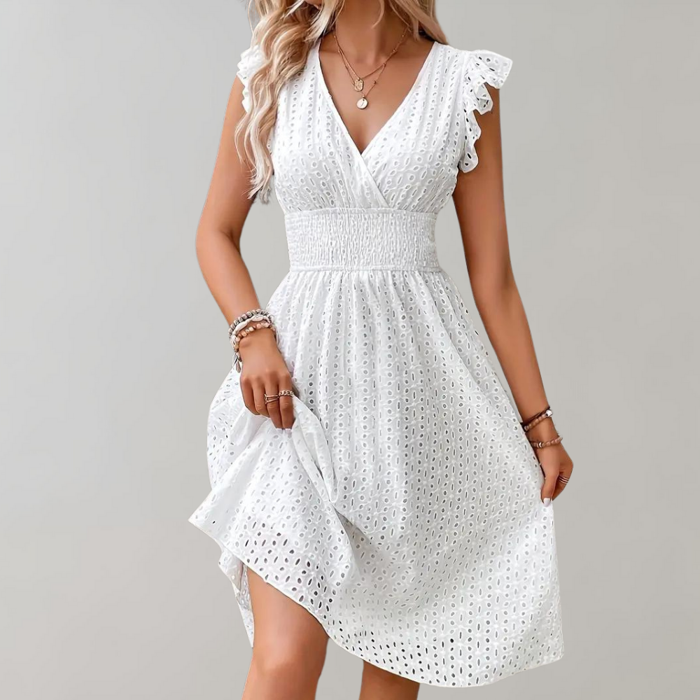 Noelle | Elegantes Sommerkleid mit gerüschten Ärmeln