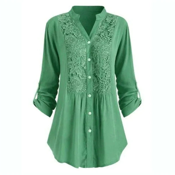 Fabienne | Luftige Lange Bluse mit Puffärmeln für Damen