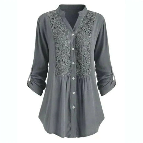 Fabienne | Luftige Lange Bluse mit Puffärmeln für Damen