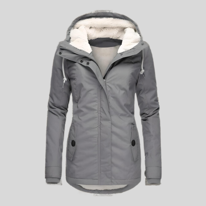 Aylin | Lange Wasserdichte Kapuzen-Winterjacke mit Futter