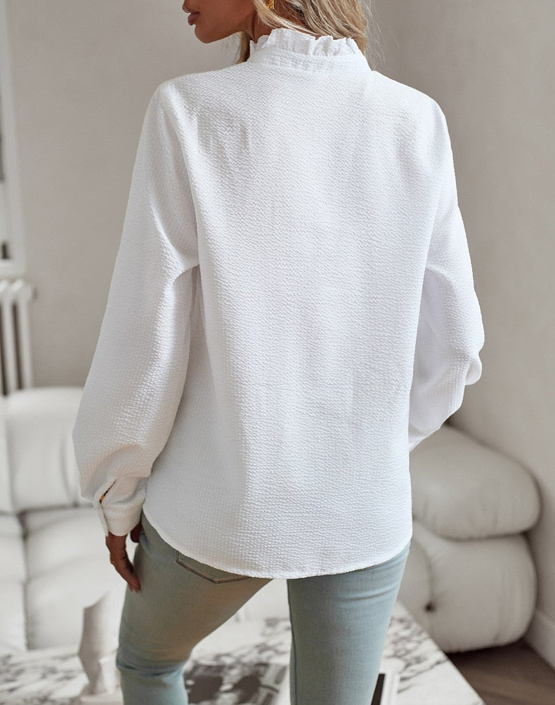 Lucerne | Volant Bluse Langarm
