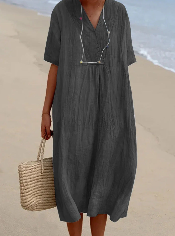 Lorena | Entspanntes Sommerkleid mit V-Ausschnitt