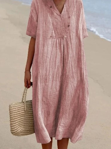 Lorena | Entspanntes Sommerkleid mit V-Ausschnitt