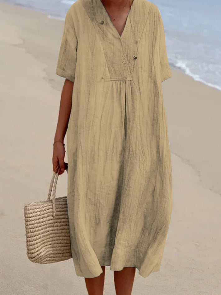 Lorena | Entspanntes Sommerkleid mit V-Ausschnitt