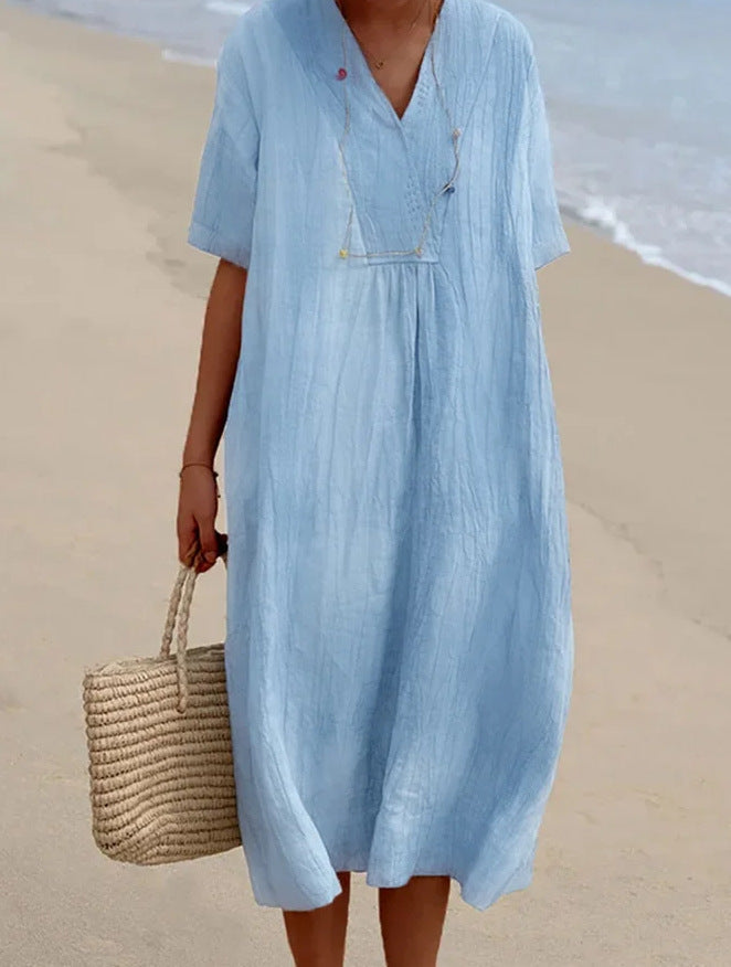 Lorena | Entspanntes Sommerkleid mit V-Ausschnitt