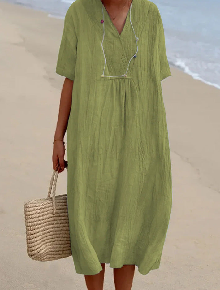 Lorena | Entspanntes Sommerkleid mit V-Ausschnitt