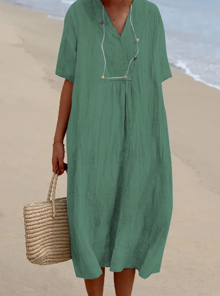Lorena | Entspanntes Sommerkleid mit V-Ausschnitt