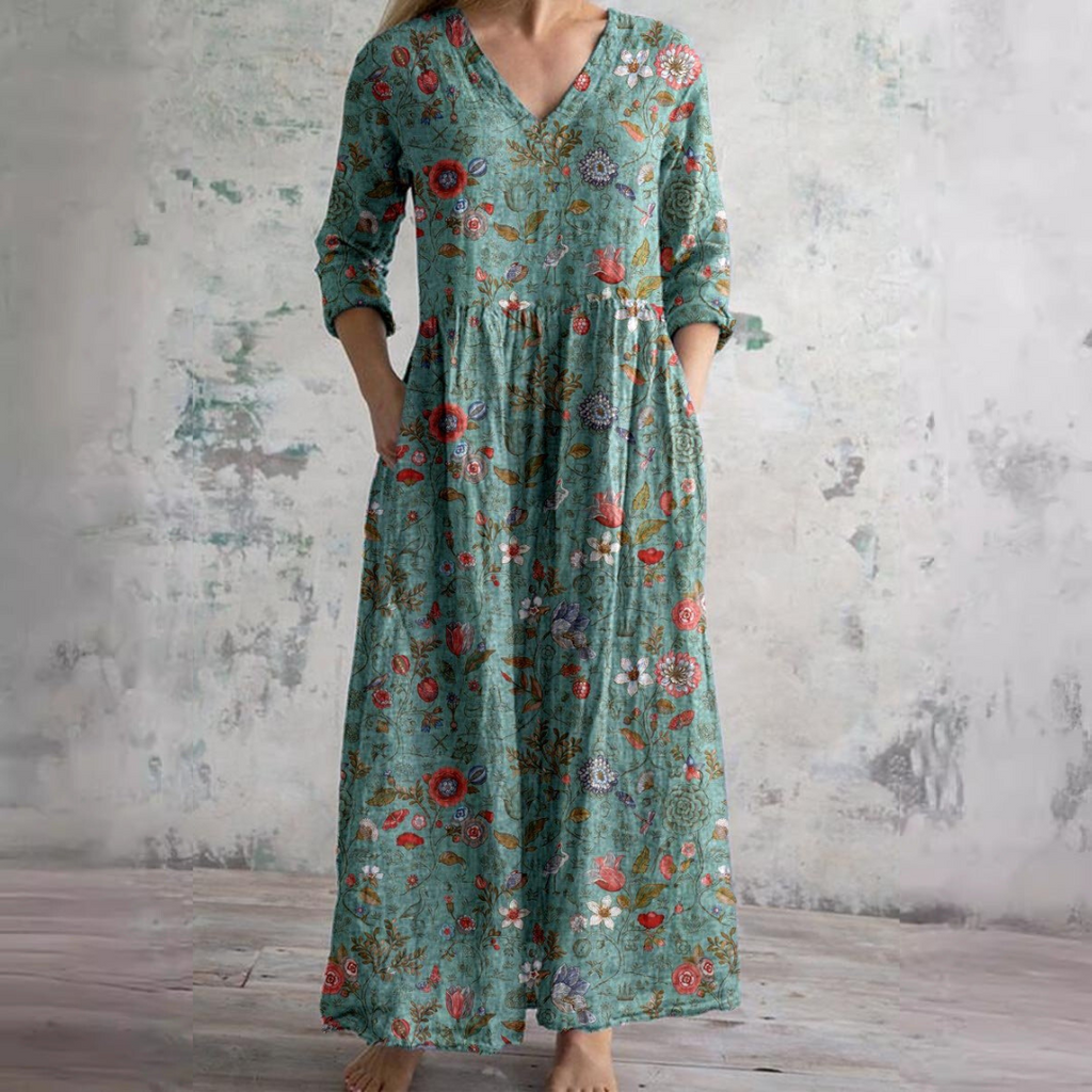 Alexia | V-Ausschnitt Blumenmuster Sommerkleid
