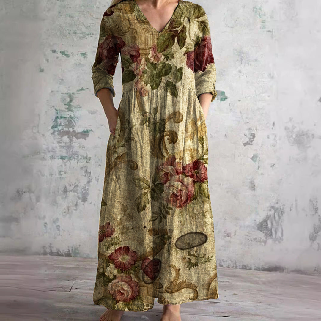 Alexia | V-Ausschnitt Blumenmuster Sommerkleid