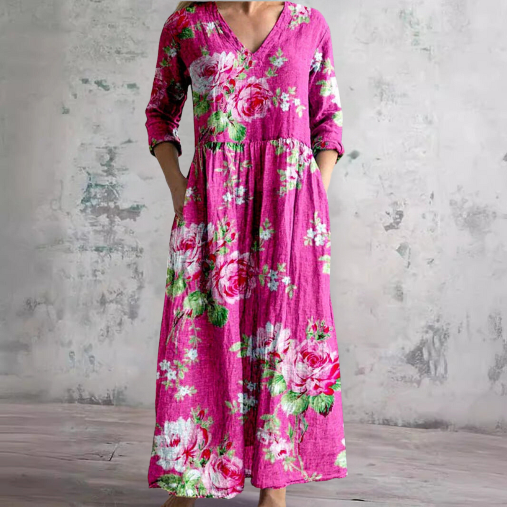 Alexia | V-Ausschnitt Blumenmuster Sommerkleid