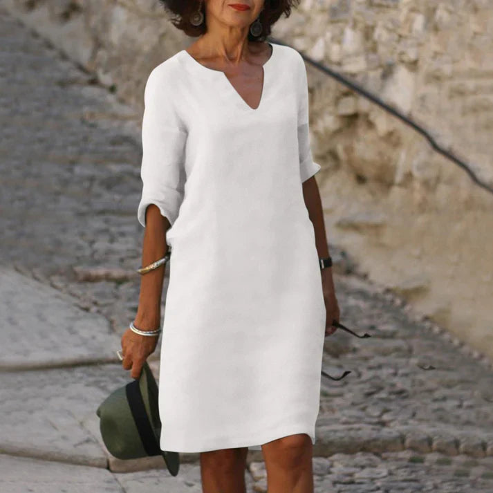 Amelie | Elegantes Leinen Kleid