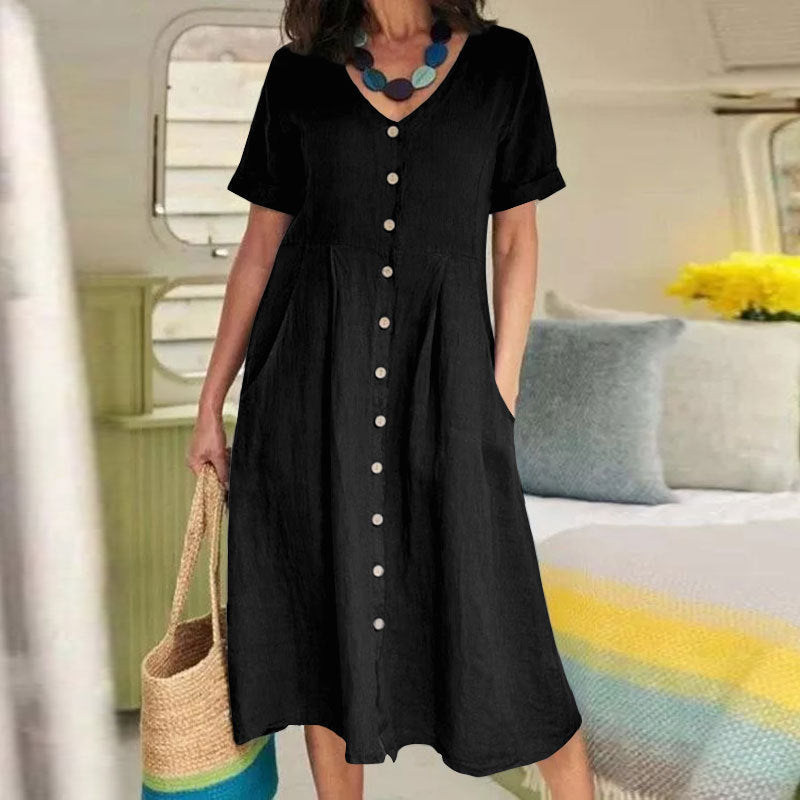 Lässiges Damenkleid mit Knopfleiste
