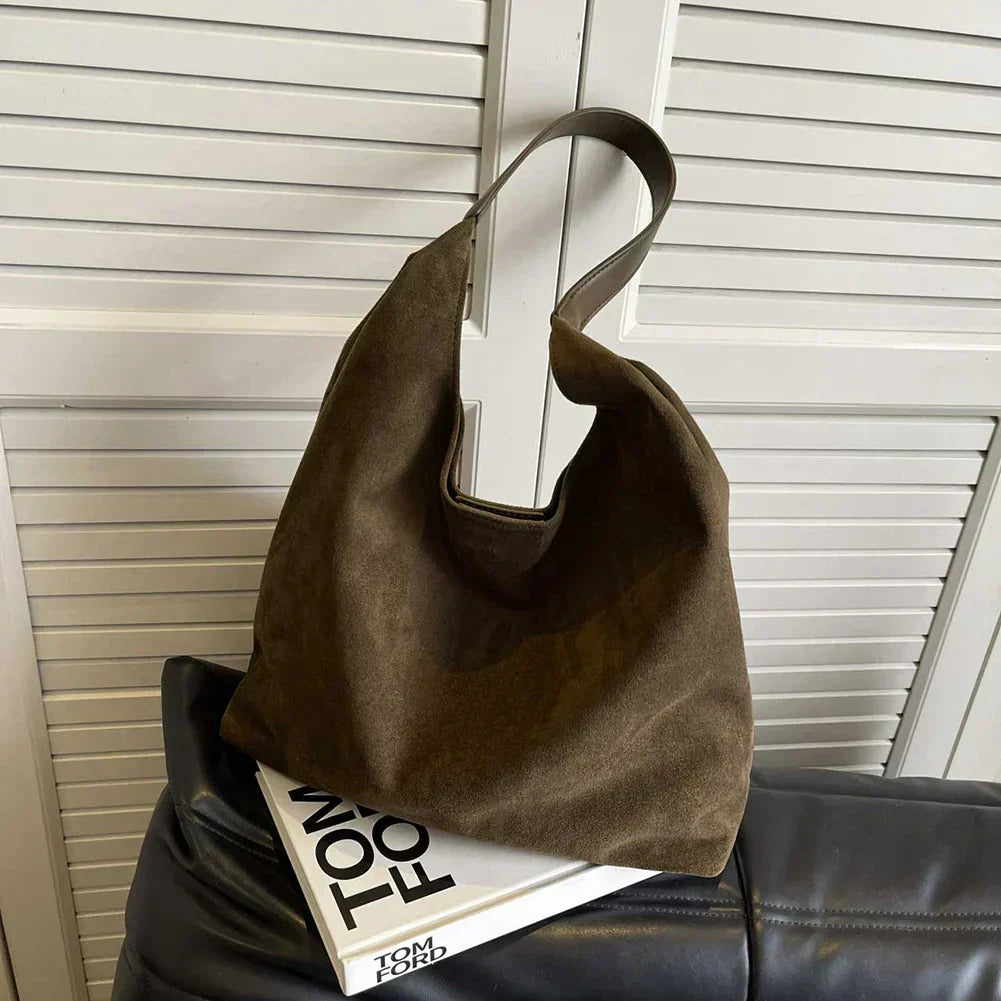 Yvonne | Wildlederimitat Schultertasche Damen