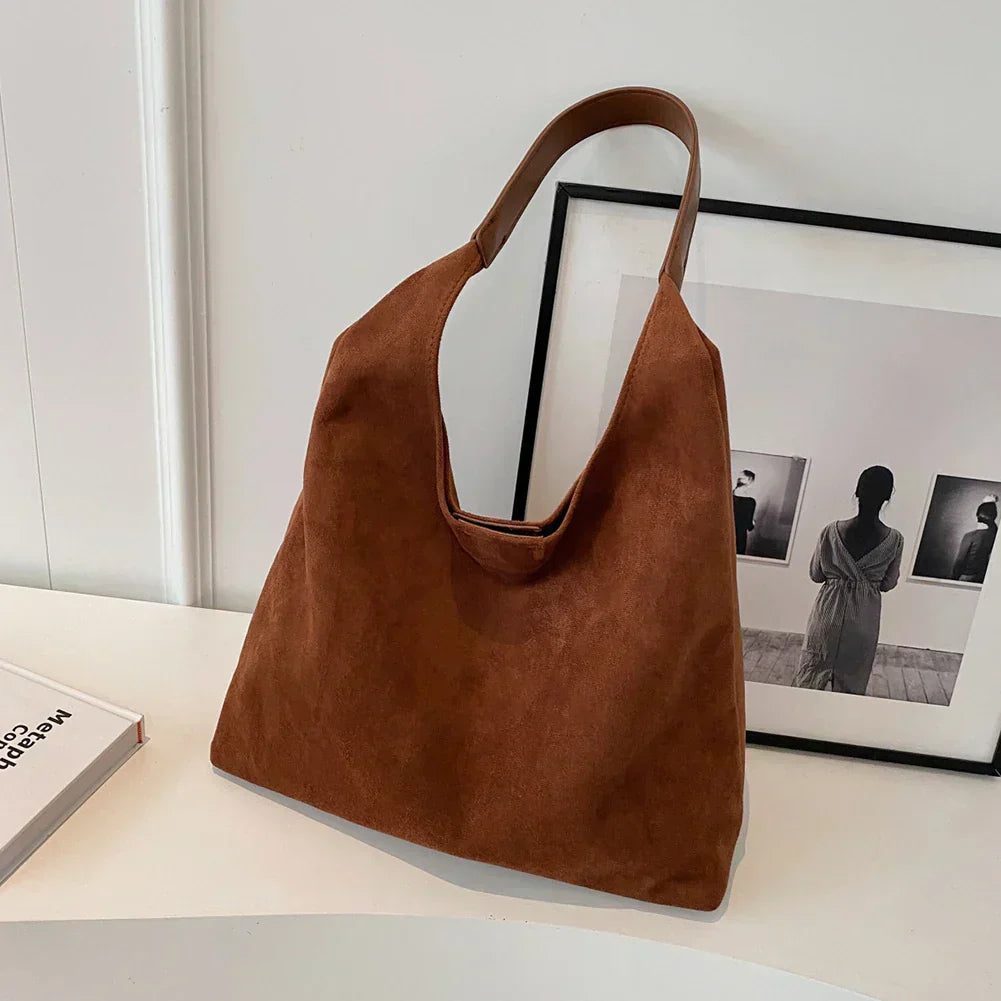 Yvonne | Wildlederimitat Schultertasche Damen