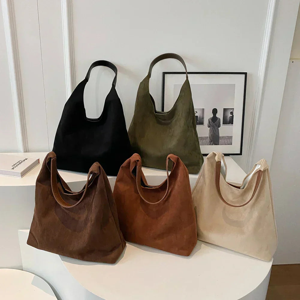 Yvonne | Wildlederimitat Schultertasche Damen
