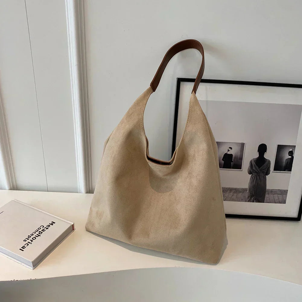 Yvonne | Wildlederimitat Schultertasche Damen