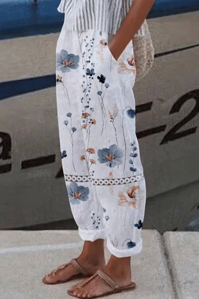 Andrea | Sommerliche Leinenhose mit Print