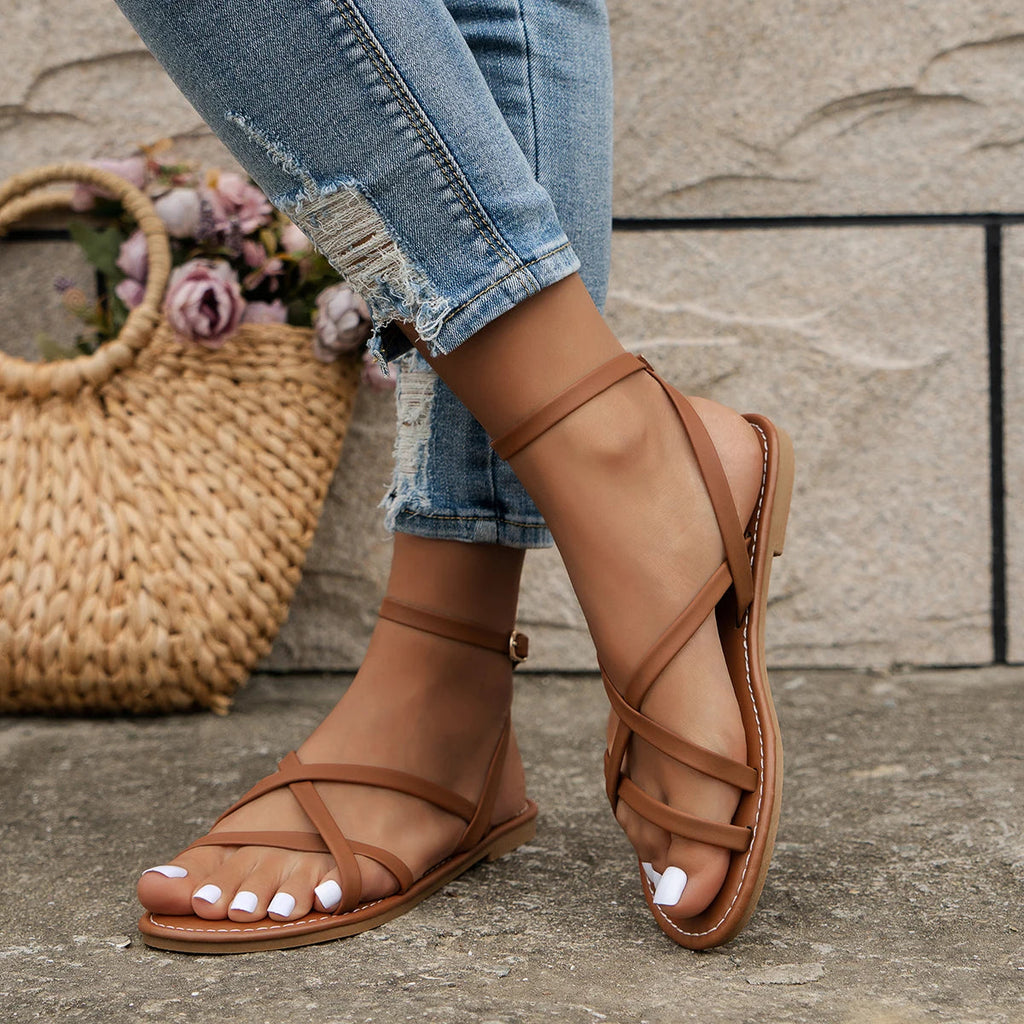 Nelly | Damen Römersandalen mit Zipper
