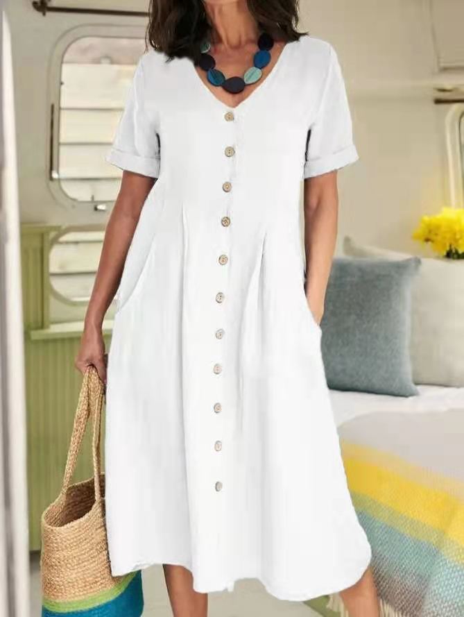 Lässiges Damenkleid mit Knopfleiste