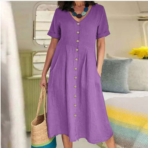 Lässiges Damenkleid mit Knopfleiste