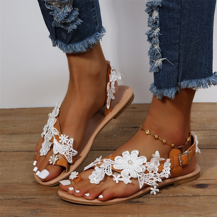 Karen | Boho Sandalen mit Blumen