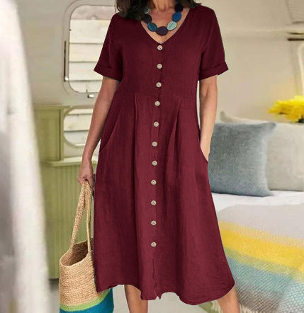 Lässiges Damenkleid mit Knopfleiste
