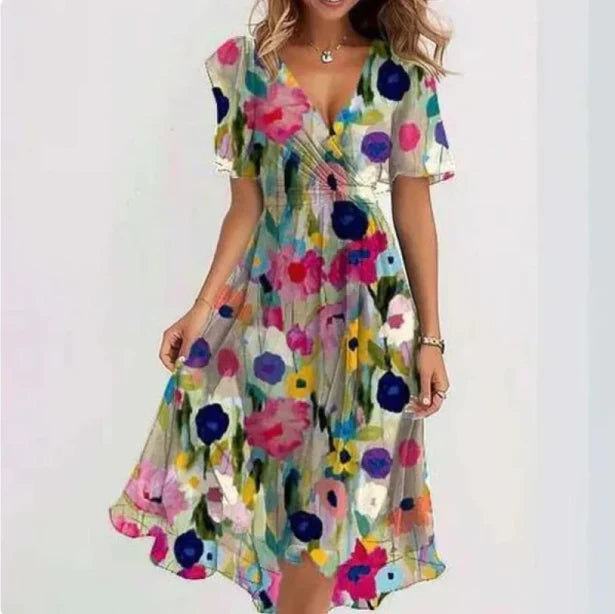 Estelle | V-Ausschnitt Kleid Damen