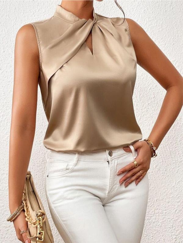 Lynn | Elegante ärmellose Satinbluse