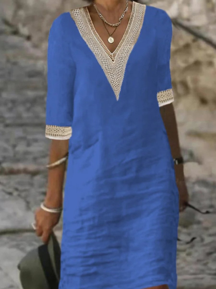 Olivia | Damen V-Ausschnitt Freizeitkleid