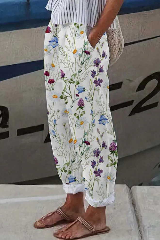 Andrea | Sommerliche Leinenhose mit Print
