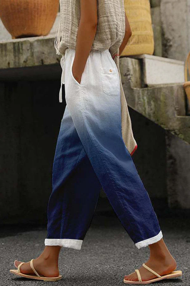 Andrea | Sommerliche Leinenhose mit Print